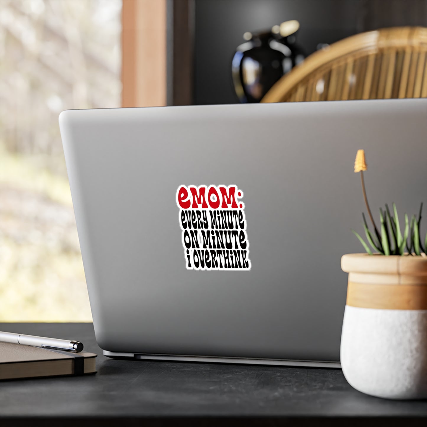 EMOM Overthinking Sticker – Sarcastic Vinyl Decal for Healing Humor