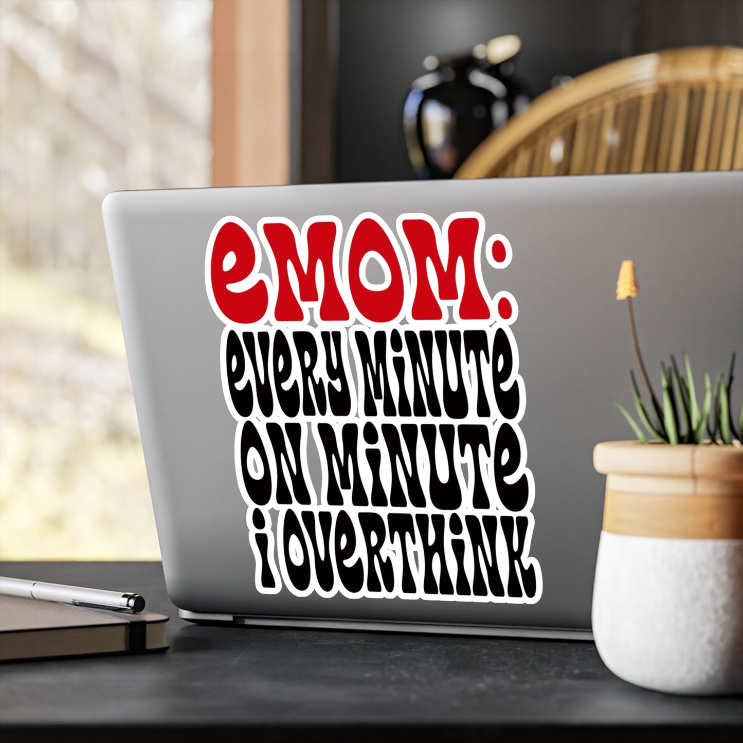 EMOM Overthinking Sticker – Sarcastic Vinyl Decal for Healing Humor