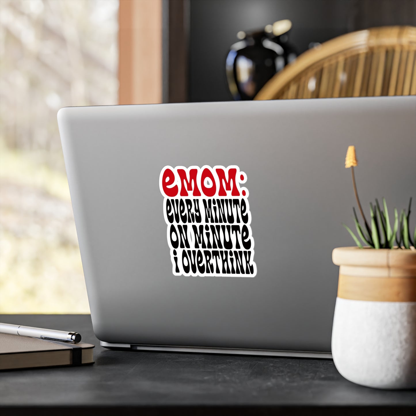 EMOM Overthinking Sticker – Sarcastic Vinyl Decal for Healing Humor